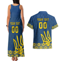 Custom Ukraine Volleyball Couples Matching Tank Maxi Dress and Hawaiian Shirt Cholovicha Zbirna Ukrainy z Volejbolu