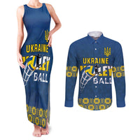 Custom Ukraine Volleyball Couples Matching Tank Maxi Dress and Long Sleeve Button Shirt Cholovicha Zbirna Ukrainy z Volejbolu
