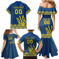 Custom Ukraine Volleyball Family Matching Mermaid Dress and Hawaiian Shirt Cholovicha Zbirna Ukrainy z Volejbolu
