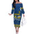 Custom Ukraine Volleyball Family Matching Off The Shoulder Long Sleeve Dress and Hawaiian Shirt Cholovicha Zbirna Ukrainy z Volejbolu