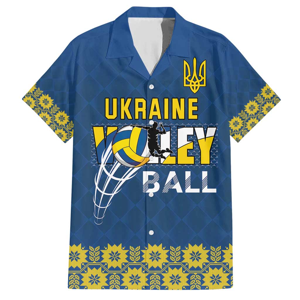 Custom Ukraine Volleyball Family Matching Short Sleeve Bodycon Dress and Hawaiian Shirt Cholovicha Zbirna Ukrainy z Volejbolu