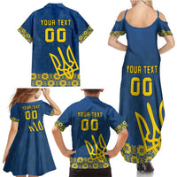 Custom Ukraine Volleyball Family Matching Summer Maxi Dress and Hawaiian Shirt Cholovicha Zbirna Ukrainy z Volejbolu