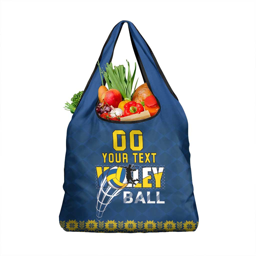Custom Ukraine Volleyball Grocery Bag Cholovicha Zbirna Ukrainy z Volejbolu