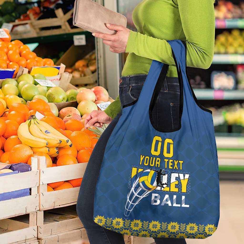Custom Ukraine Volleyball Grocery Bag Cholovicha Zbirna Ukrainy z Volejbolu