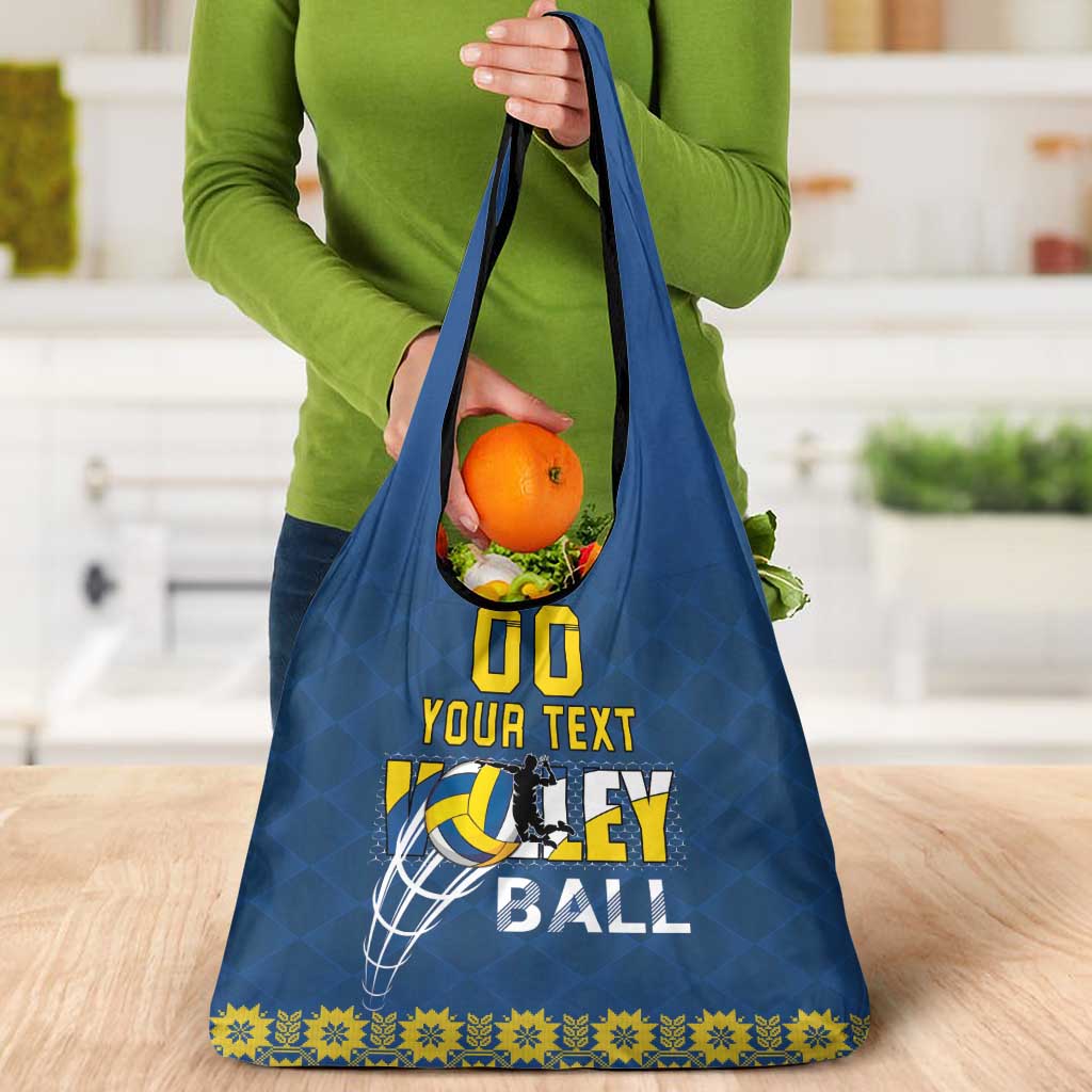 Custom Ukraine Volleyball Grocery Bag Cholovicha Zbirna Ukrainy z Volejbolu