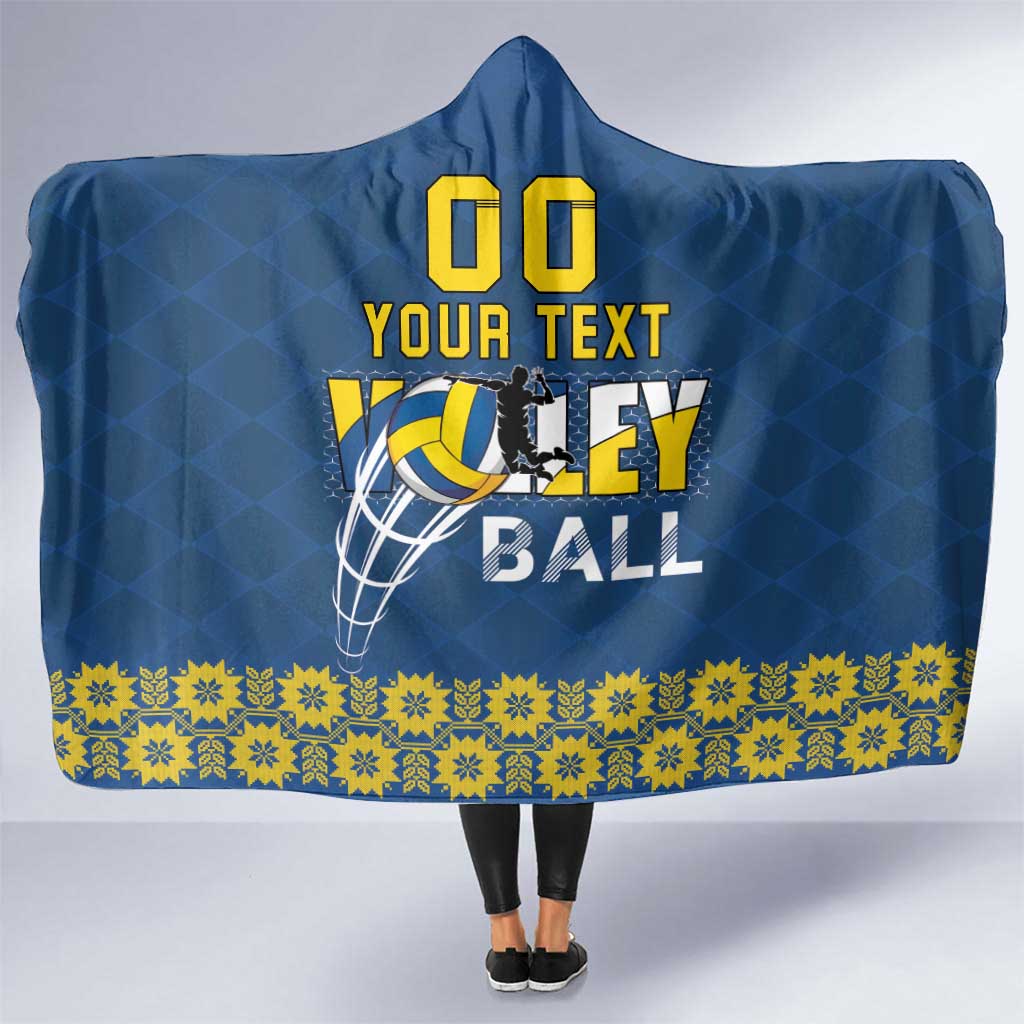 Custom Ukraine Volleyball Hooded Blanket Cholovicha Zbirna Ukrainy z Volejbolu