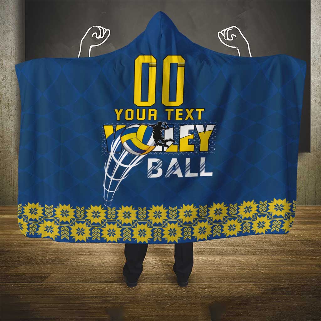 Custom Ukraine Volleyball Hooded Blanket Cholovicha Zbirna Ukrainy z Volejbolu