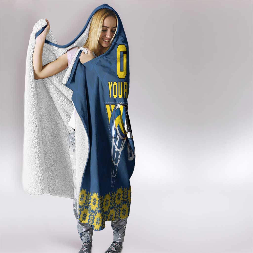 Custom Ukraine Volleyball Hooded Blanket Cholovicha Zbirna Ukrainy z Volejbolu