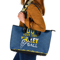Custom Ukraine Volleyball Leather Tote Bag Cholovicha Zbirna Ukrainy z Volejbolu