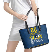 Custom Ukraine Volleyball Leather Tote Bag Cholovicha Zbirna Ukrainy z Volejbolu