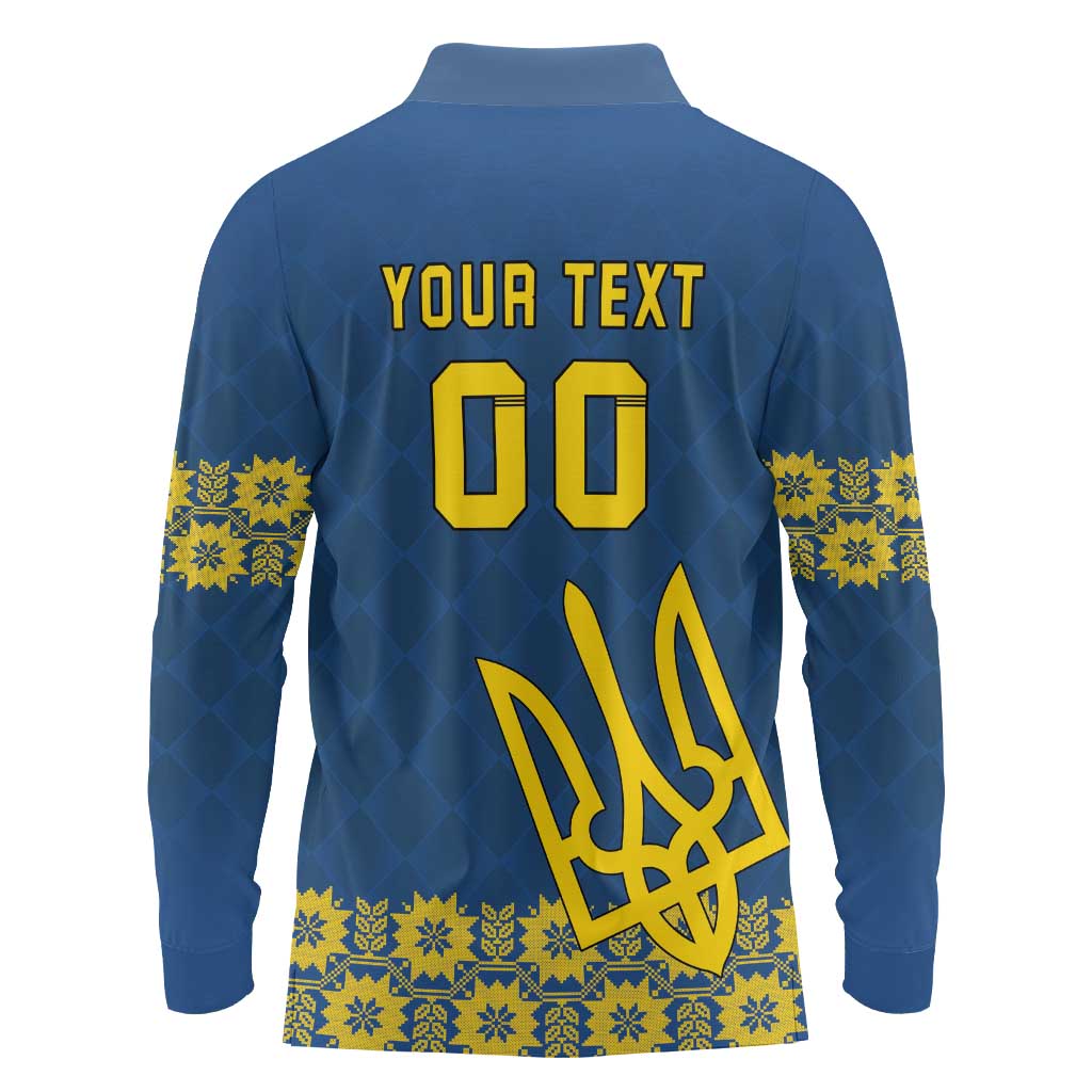 Custom Ukraine Volleyball Long Sleeve Polo Shirt Cholovicha Zbirna Ukrainy z Volejbolu