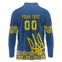 Custom Ukraine Volleyball Long Sleeve Polo Shirt Cholovicha Zbirna Ukrainy z Volejbolu