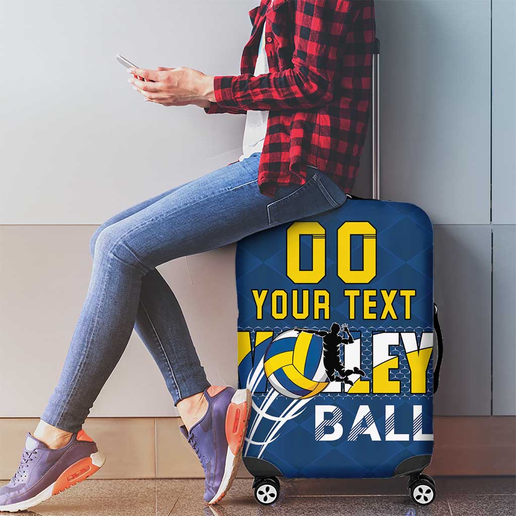 Custom Ukraine Volleyball Luggage Cover Cholovicha Zbirna Ukrainy z Volejbolu