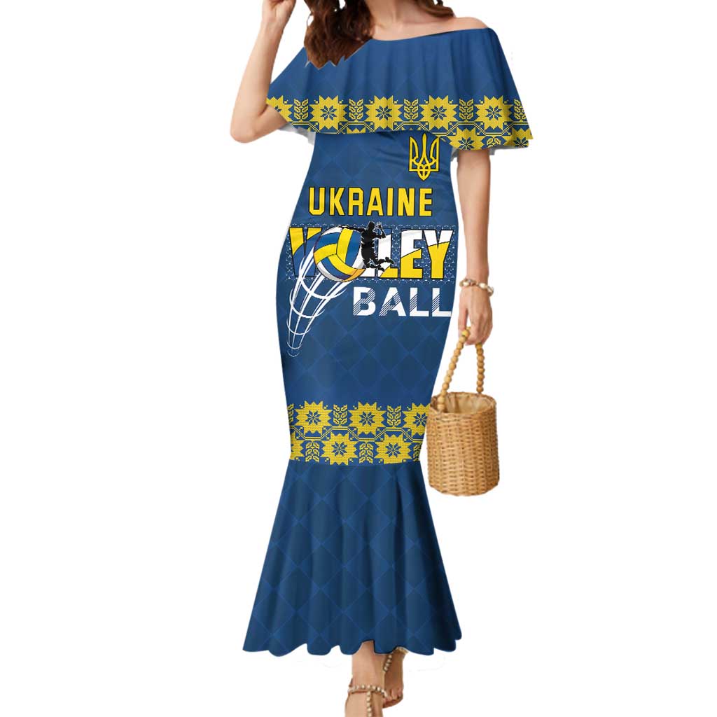 Custom Ukraine Volleyball Mermaid Dress Cholovicha Zbirna Ukrainy z Volejbolu