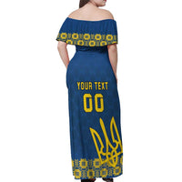 Custom Ukraine Volleyball Off Shoulder Maxi Dress Cholovicha Zbirna Ukrainy z Volejbolu