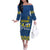 Custom Ukraine Volleyball Off The Shoulder Long Sleeve Dress Cholovicha Zbirna Ukrainy z Volejbolu