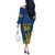 Custom Ukraine Volleyball Off The Shoulder Long Sleeve Dress Cholovicha Zbirna Ukrainy z Volejbolu