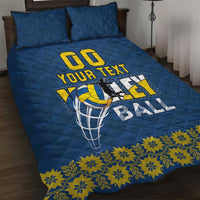 Custom Ukraine Volleyball Quilt Bed Set Cholovicha Zbirna Ukrainy z Volejbolu