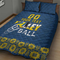 Custom Ukraine Volleyball Quilt Bed Set Cholovicha Zbirna Ukrainy z Volejbolu