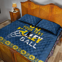 Custom Ukraine Volleyball Quilt Bed Set Cholovicha Zbirna Ukrainy z Volejbolu
