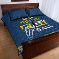 Custom Ukraine Volleyball Quilt Bed Set Cholovicha Zbirna Ukrainy z Volejbolu