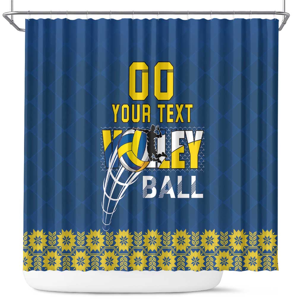 Custom Ukraine Volleyball Shower Curtain Cholovicha Zbirna Ukrainy z Volejbolu