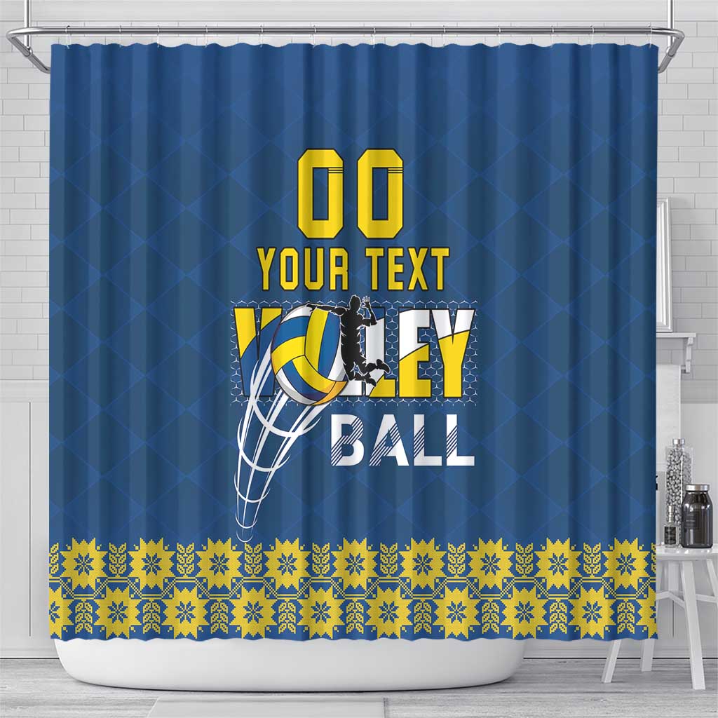 Custom Ukraine Volleyball Shower Curtain Cholovicha Zbirna Ukrainy z Volejbolu