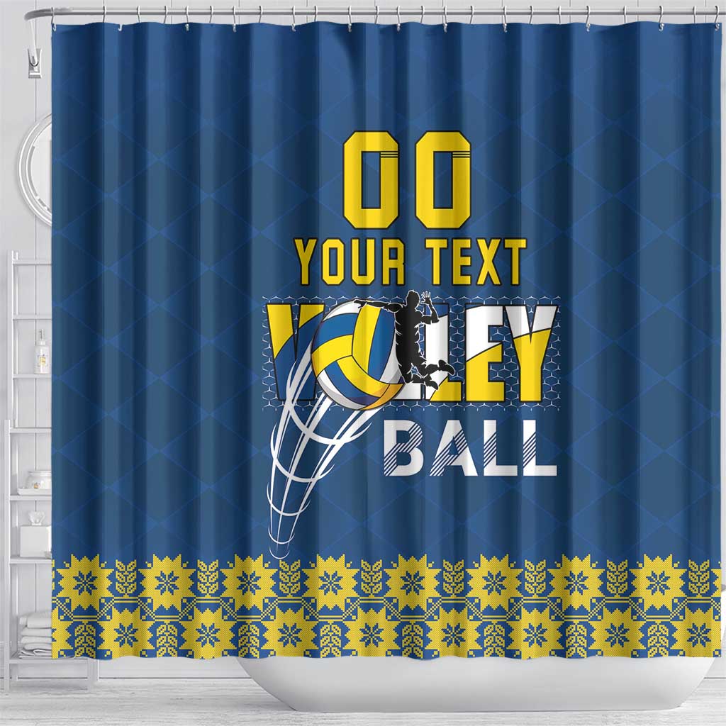 Custom Ukraine Volleyball Shower Curtain Cholovicha Zbirna Ukrainy z Volejbolu