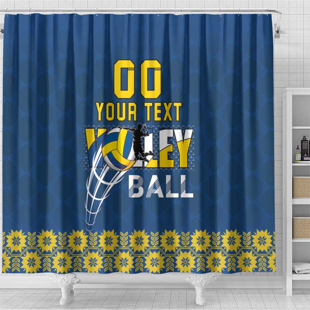 Custom Ukraine Volleyball Shower Curtain Cholovicha Zbirna Ukrainy z Volejbolu