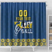 Custom Ukraine Volleyball Shower Curtain Cholovicha Zbirna Ukrainy z Volejbolu
