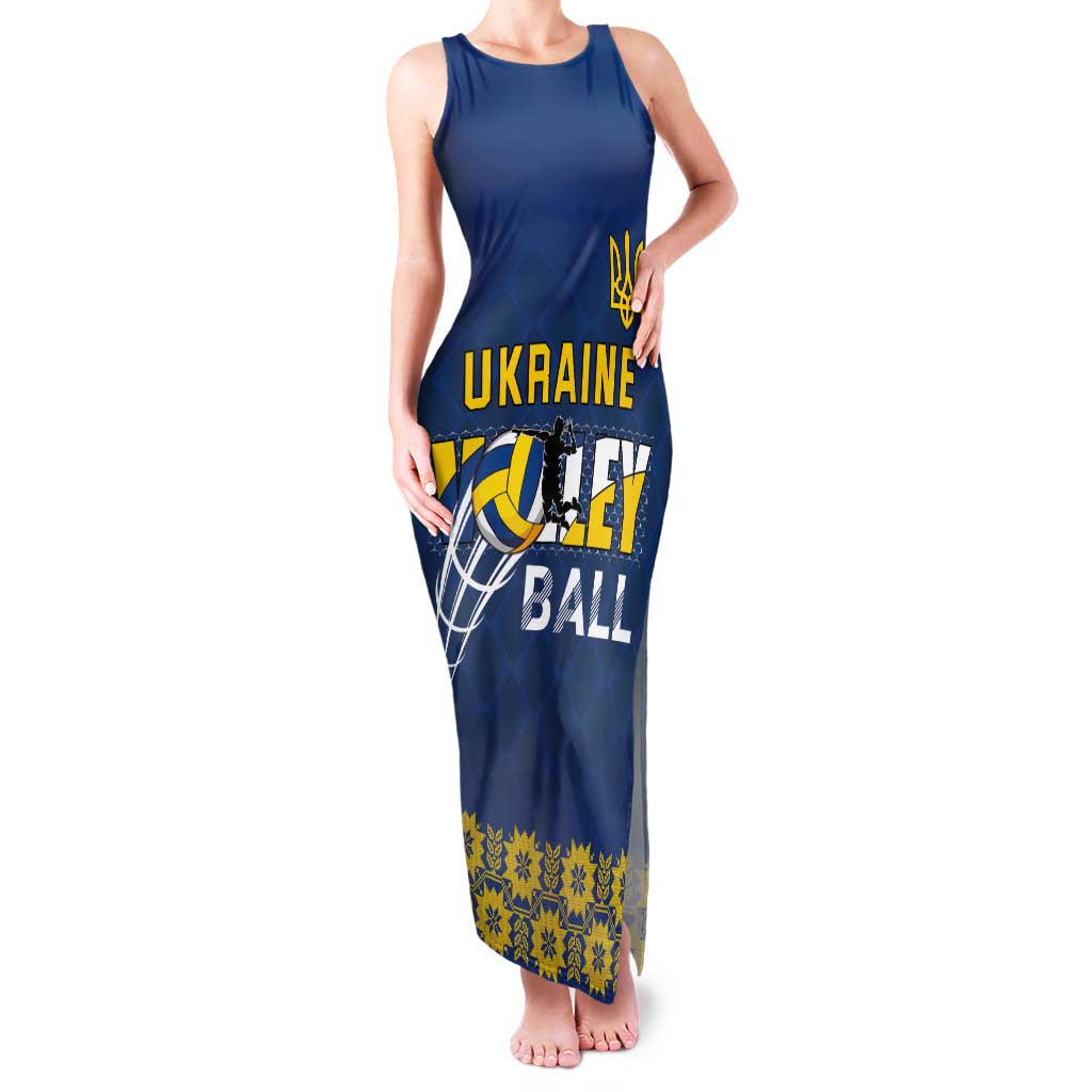 Custom Ukraine Volleyball Tank Maxi Dress Cholovicha Zbirna Ukrainy z Volejbolu