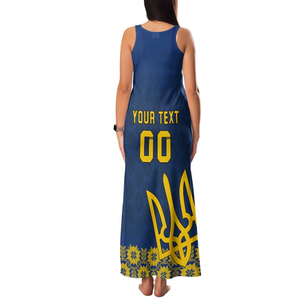 Custom Ukraine Volleyball Tank Maxi Dress Cholovicha Zbirna Ukrainy z Volejbolu