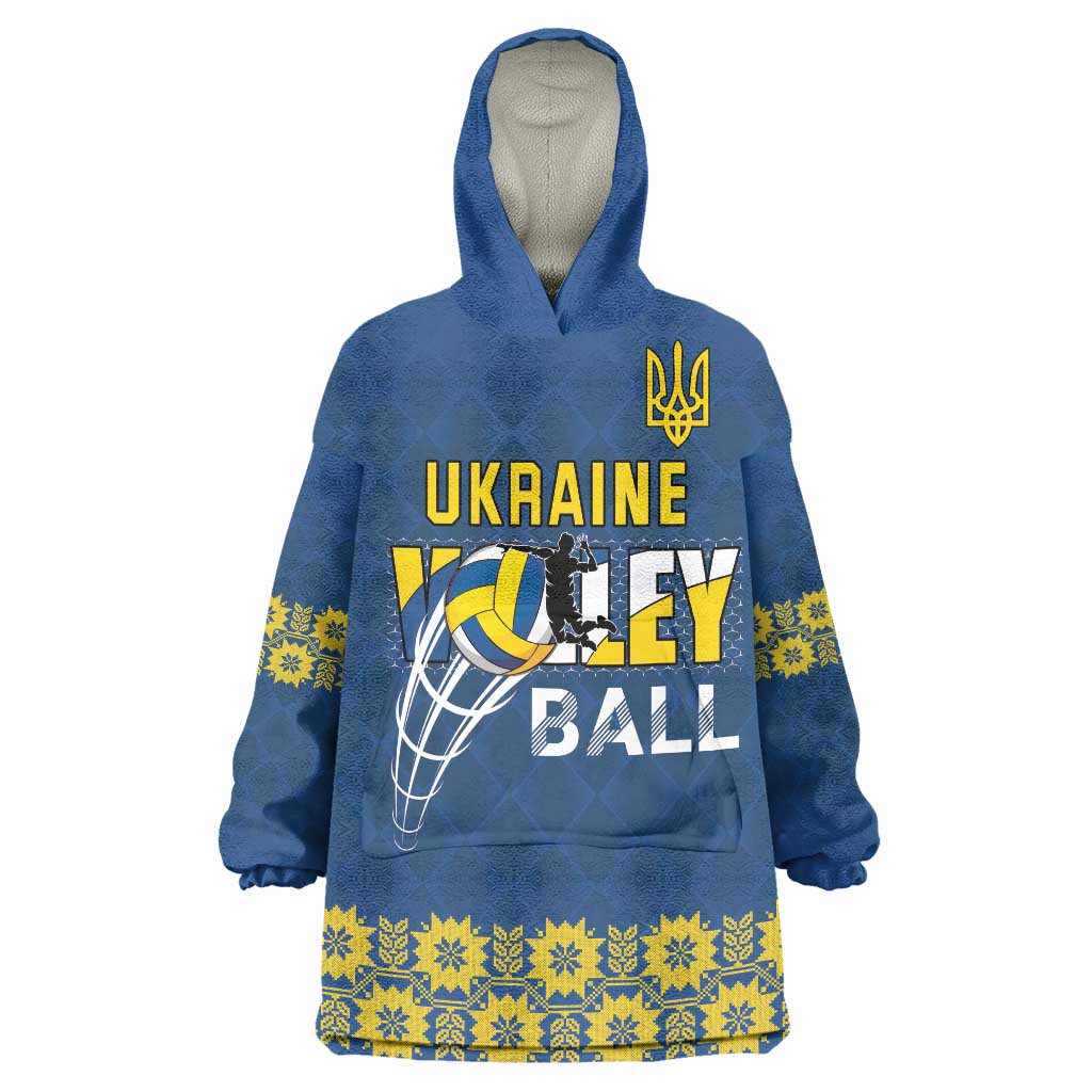 Custom Ukraine Volleyball Wearable Blanket Hoodie Cholovicha Zbirna Ukrainy z Volejbolu