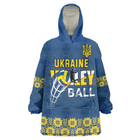 Custom Ukraine Volleyball Wearable Blanket Hoodie Cholovicha Zbirna Ukrainy z Volejbolu