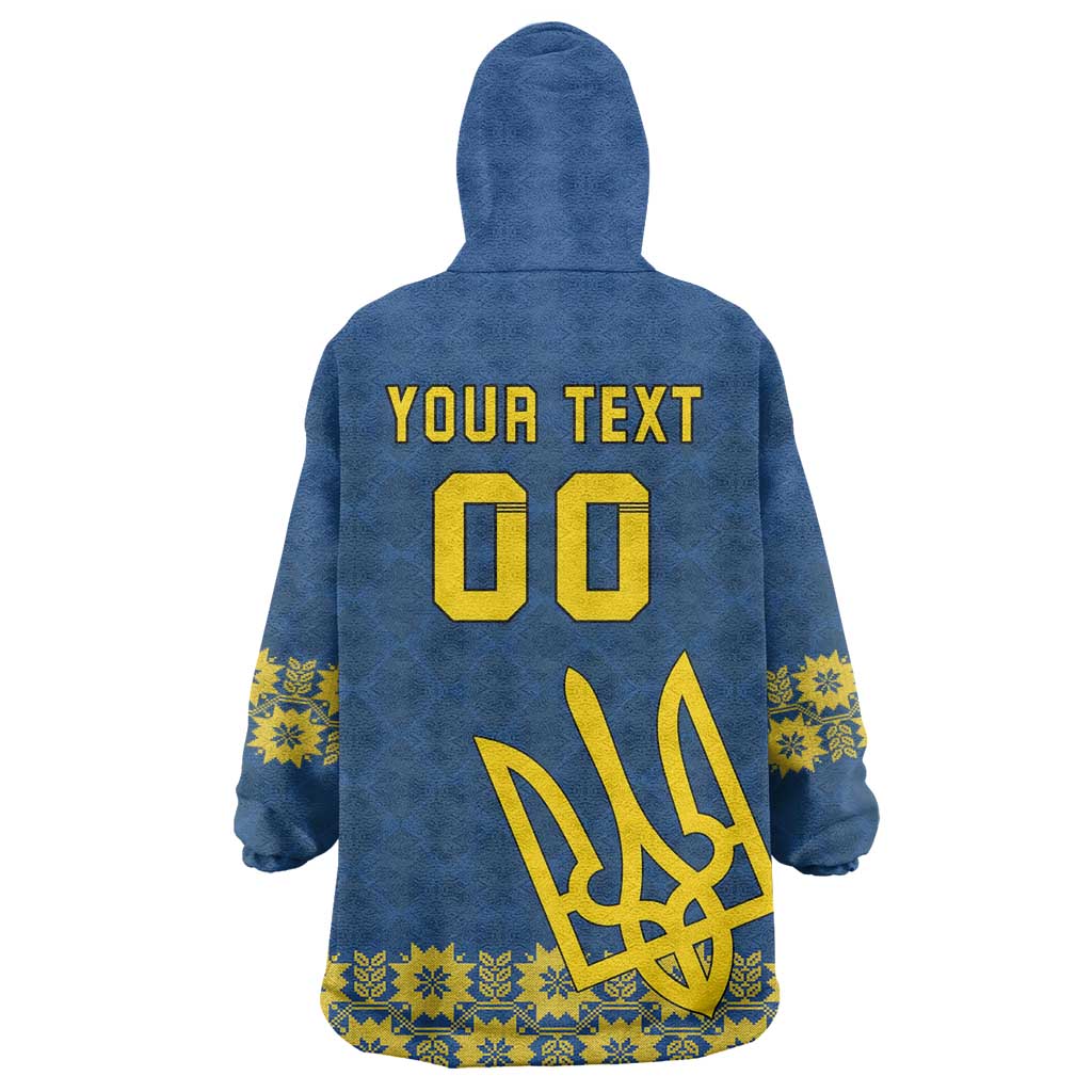 Custom Ukraine Volleyball Wearable Blanket Hoodie Cholovicha Zbirna Ukrainy z Volejbolu