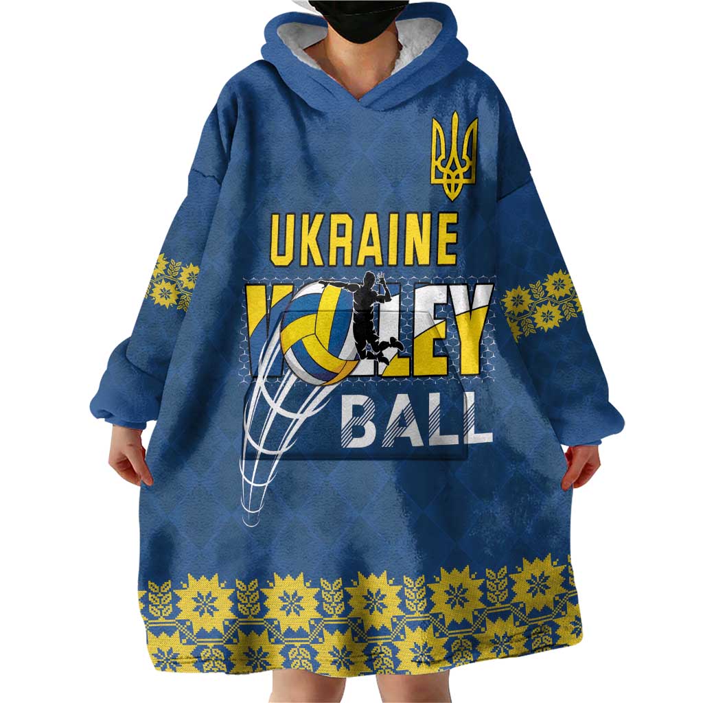 Custom Ukraine Volleyball Wearable Blanket Hoodie Cholovicha Zbirna Ukrainy z Volejbolu