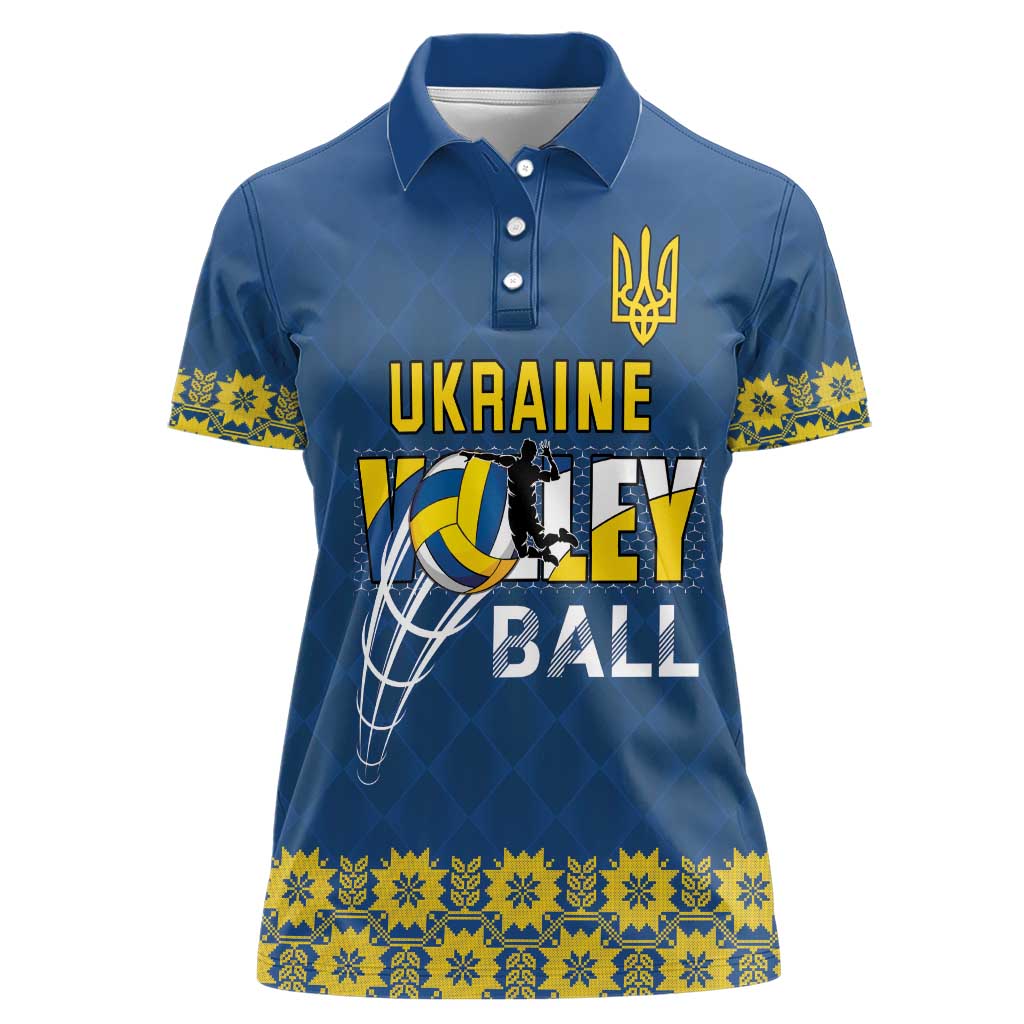 Custom Ukraine Volleyball Women Polo Shirt Cholovicha Zbirna Ukrainy z Volejbolu