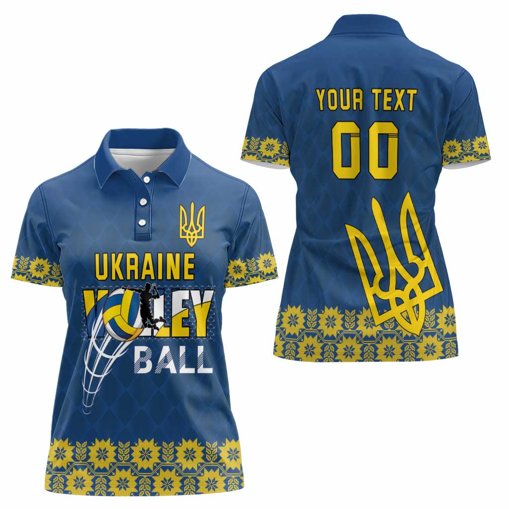 Custom Ukraine Volleyball Women Polo Shirt Cholovicha Zbirna Ukrainy z Volejbolu