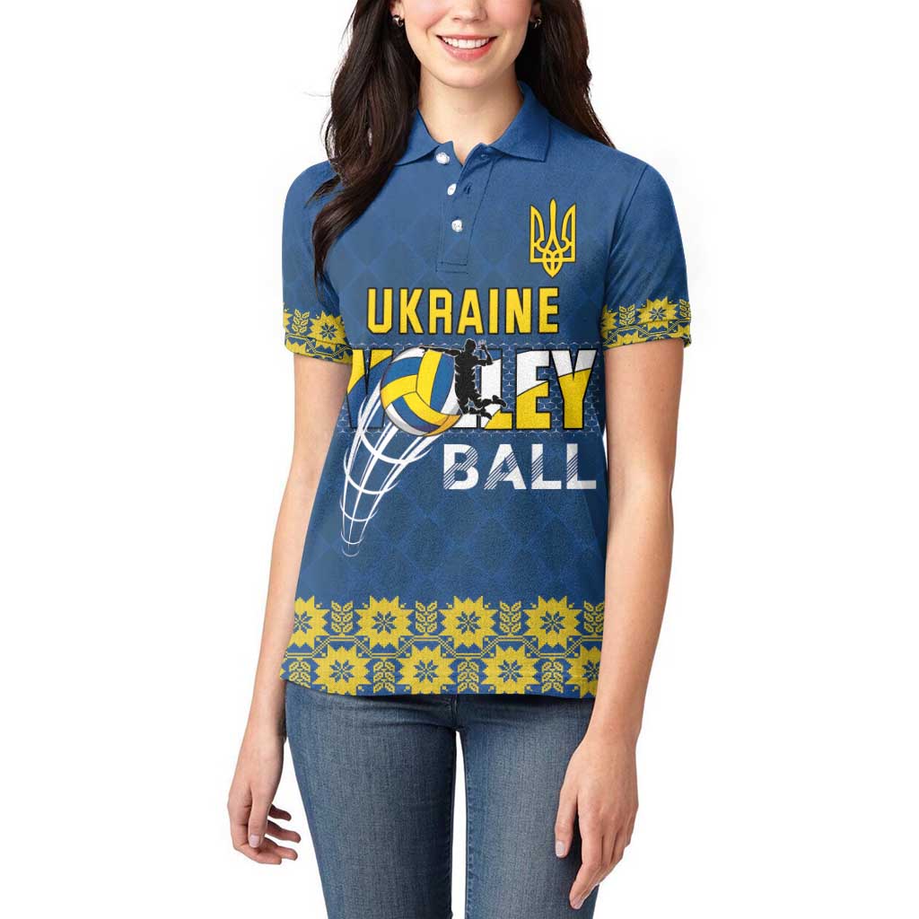 Custom Ukraine Volleyball Women Polo Shirt Cholovicha Zbirna Ukrainy z Volejbolu