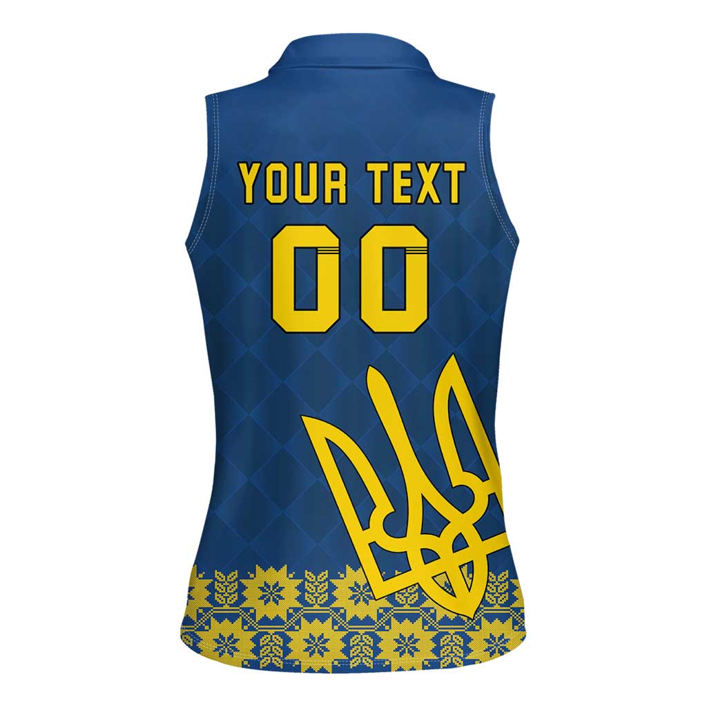 Custom Ukraine Volleyball Women Sleeveless Polo Shirt Cholovicha Zbirna Ukrainy z Volejbolu