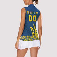 Custom Ukraine Volleyball Women Sleeveless Polo Shirt Cholovicha Zbirna Ukrainy z Volejbolu