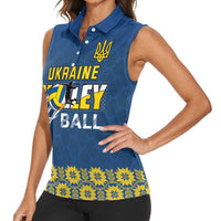 Custom Ukraine Volleyball Women Sleeveless Polo Shirt Cholovicha Zbirna Ukrainy z Volejbolu