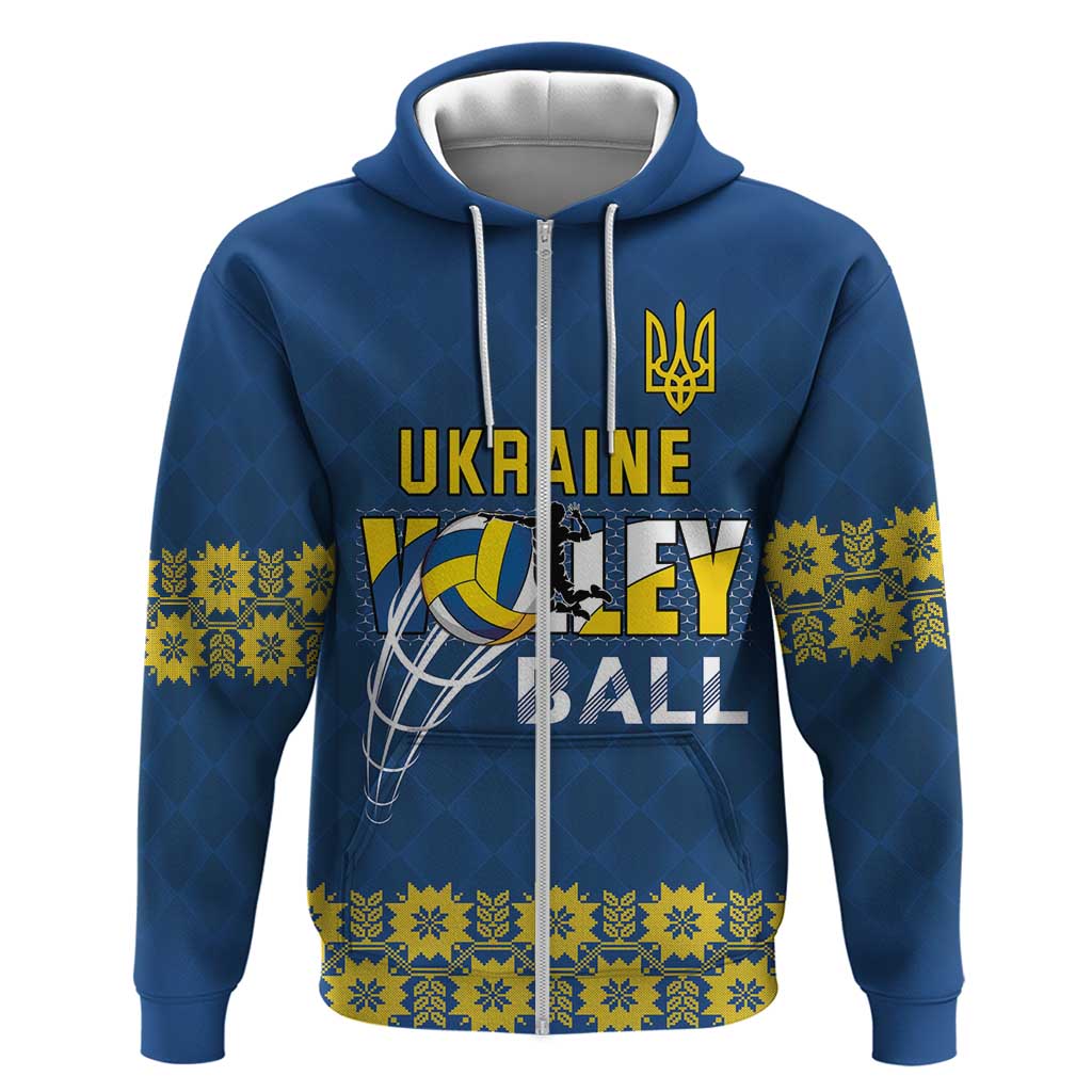 Custom Ukraine Volleyball Zip Hoodie Cholovicha Zbirna Ukrainy z Volejbolu
