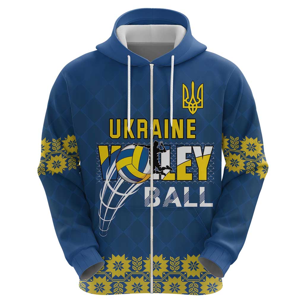 Custom Ukraine Volleyball Zip Hoodie Cholovicha Zbirna Ukrainy z Volejbolu