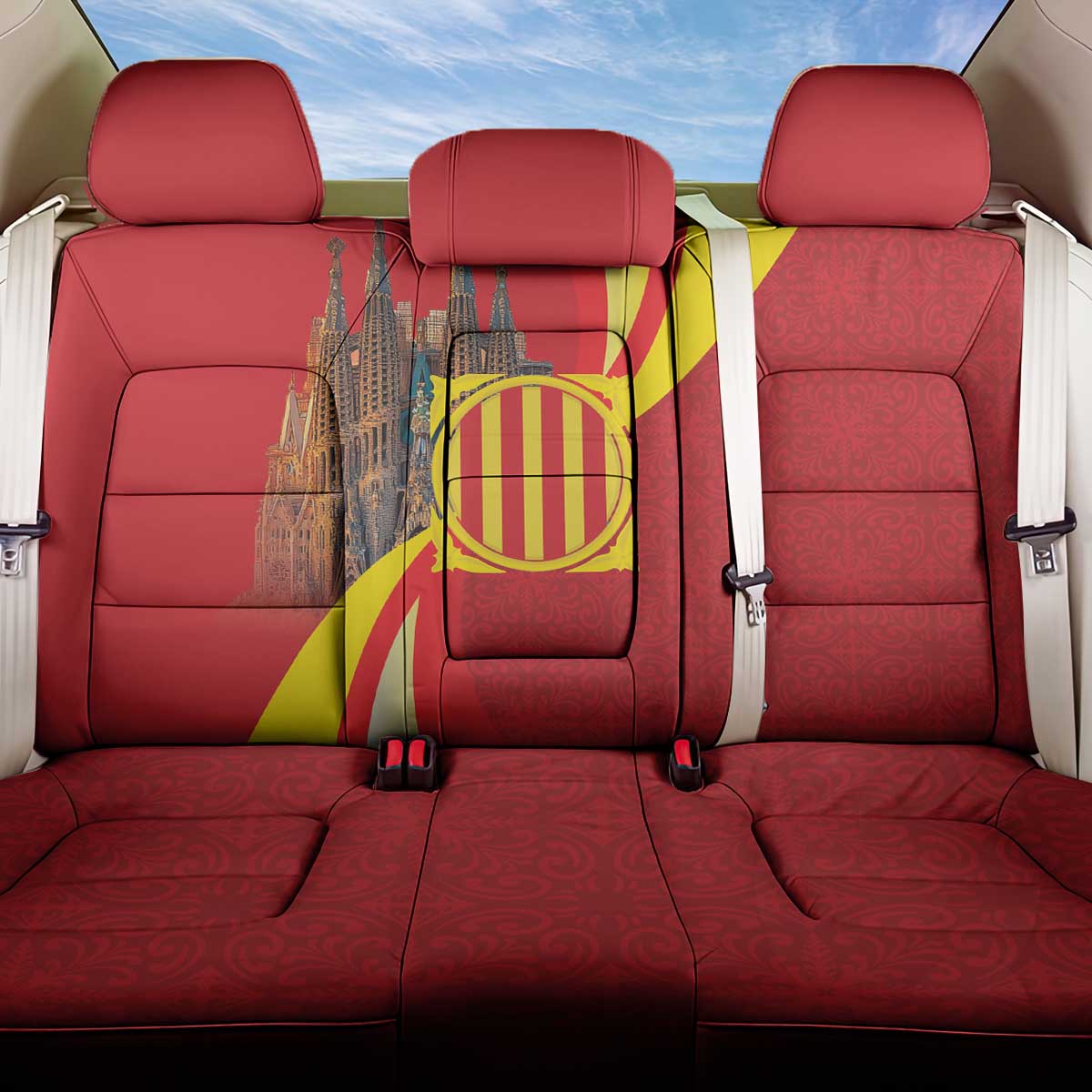 Catalonia Spain Back Car Seat Cover Basilica de la Sagrada Familia