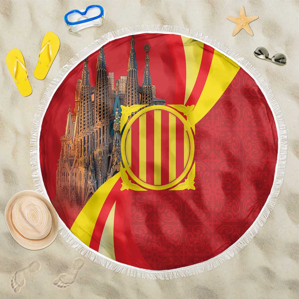 Catalonia Spain Beach Blanket Basilica de la Sagrada Familia