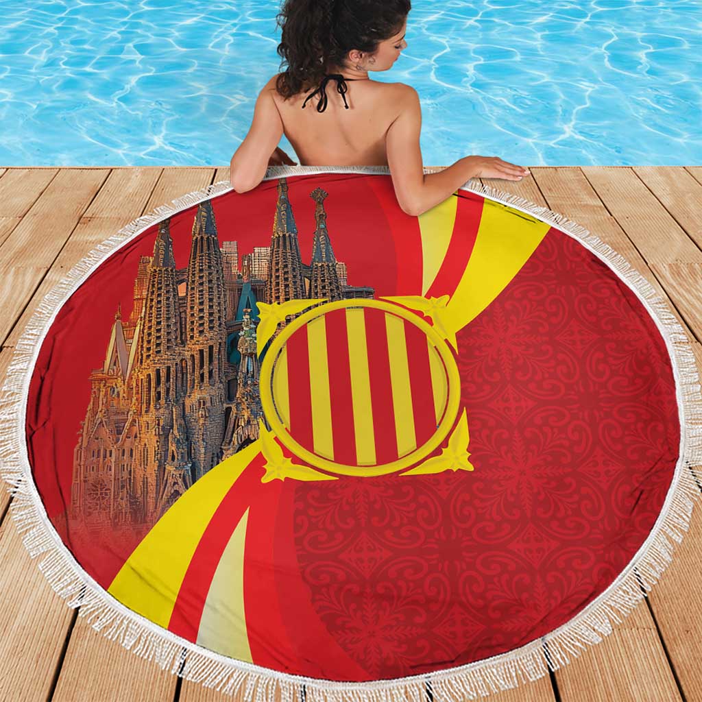 Catalonia Spain Beach Blanket Basilica de la Sagrada Familia