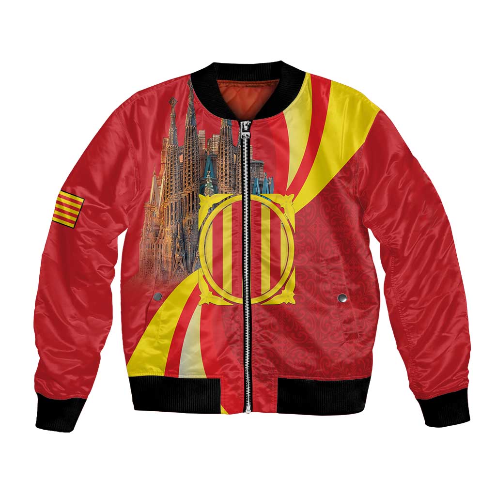 Catalonia Spain Bomber Jacket Basilica de la Sagrada Familia