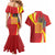 Catalonia Spain Couples Matching Mermaid Dress and Hawaiian Shirt Basilica de la Sagrada Familia