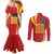 Catalonia Spain Couples Matching Mermaid Dress and Long Sleeve Button Shirt Basilica de la Sagrada Familia